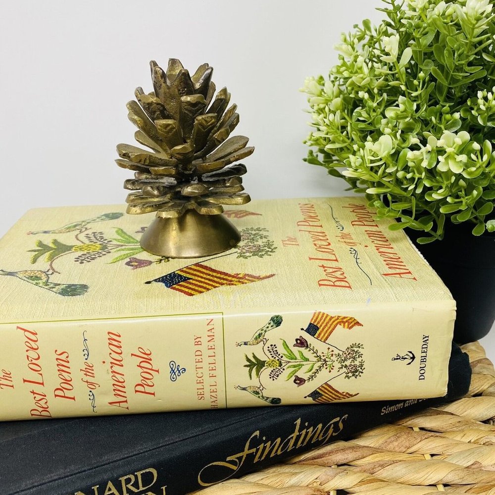 Vintage Heavy Solid Brass Pinecone Home Decor  Decoration Candle Holder 3.5”x 2”